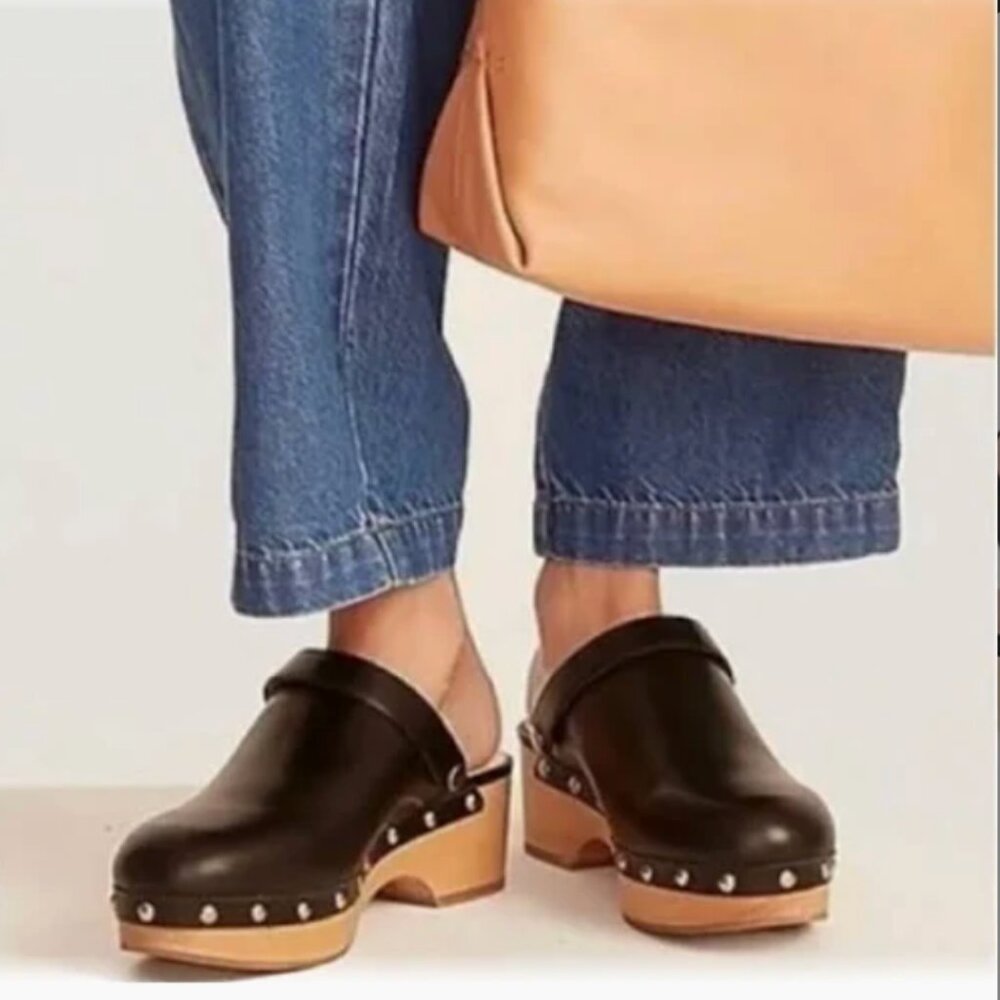 JCREW Black Clogs